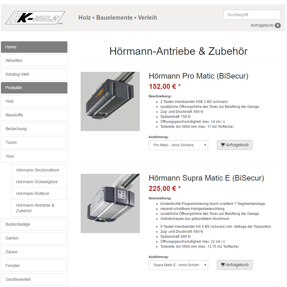 HK-HOLZ GmbH Website